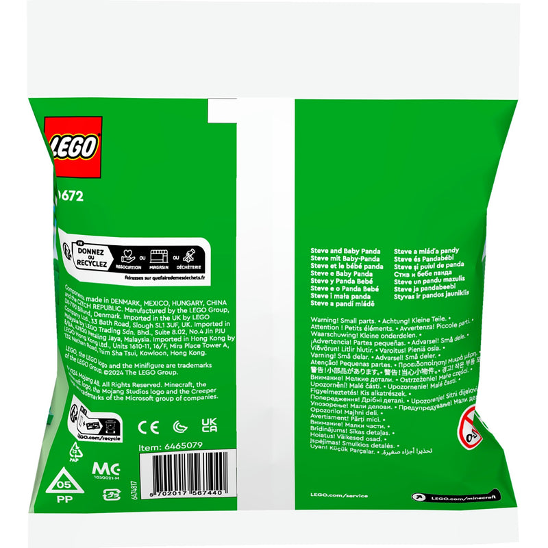 Afbeelding laden in galerijviewer, Lego minecraft - steve en babypanda constructiespeelgoed (30672)