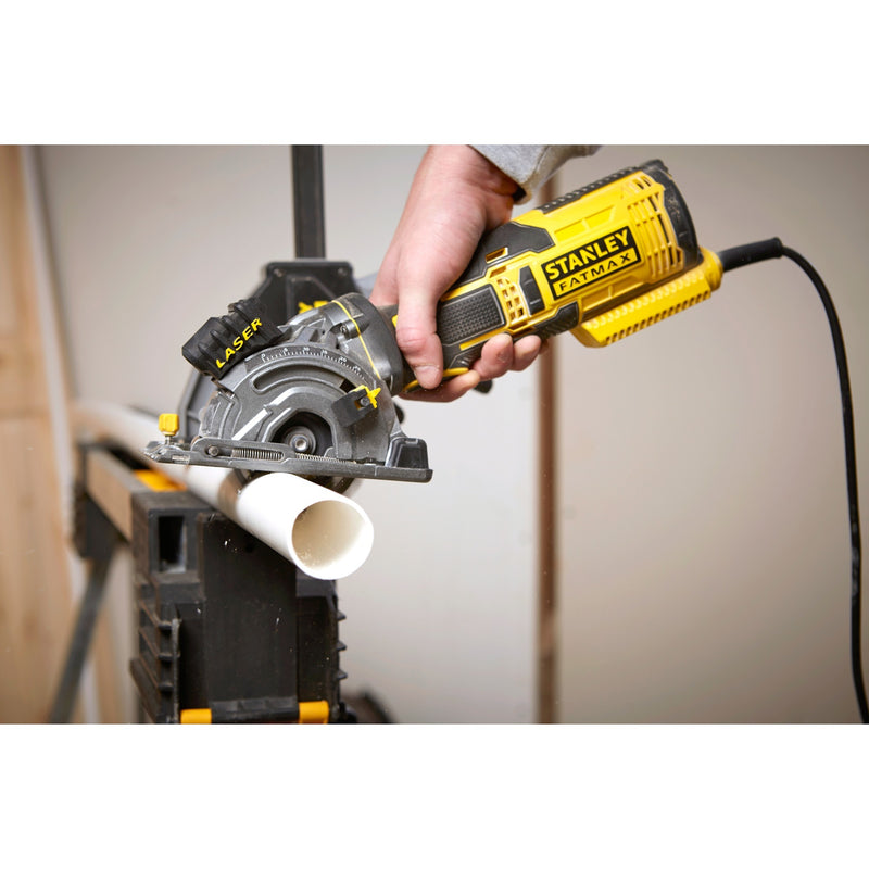 Load image into Gallery viewer, Stanley fatmax 650w multimateriaalzaag handcirkelzaag (geel zwart, met koffer)