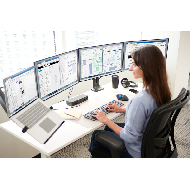 Chargez l'image dans la visionneuse de la galerie, Kensington kb535 eq rechargeable multi-device keyboard (us-international lay-out (qwerty), scissor switches, 100%, usb, 2,4 ghz, bluetooth 5.4)