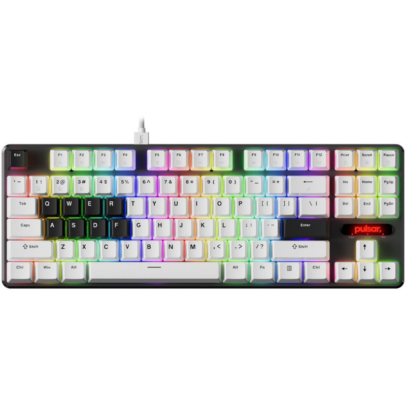 Chargez l'image dans la visionneuse de la galerie, Pulsar pcmk 2he tkl mechanical gaming keyboard (wit, us lay-out (qwerty), 80% (tkl), rgb, pbt double-shot keycaps, hot-swap)