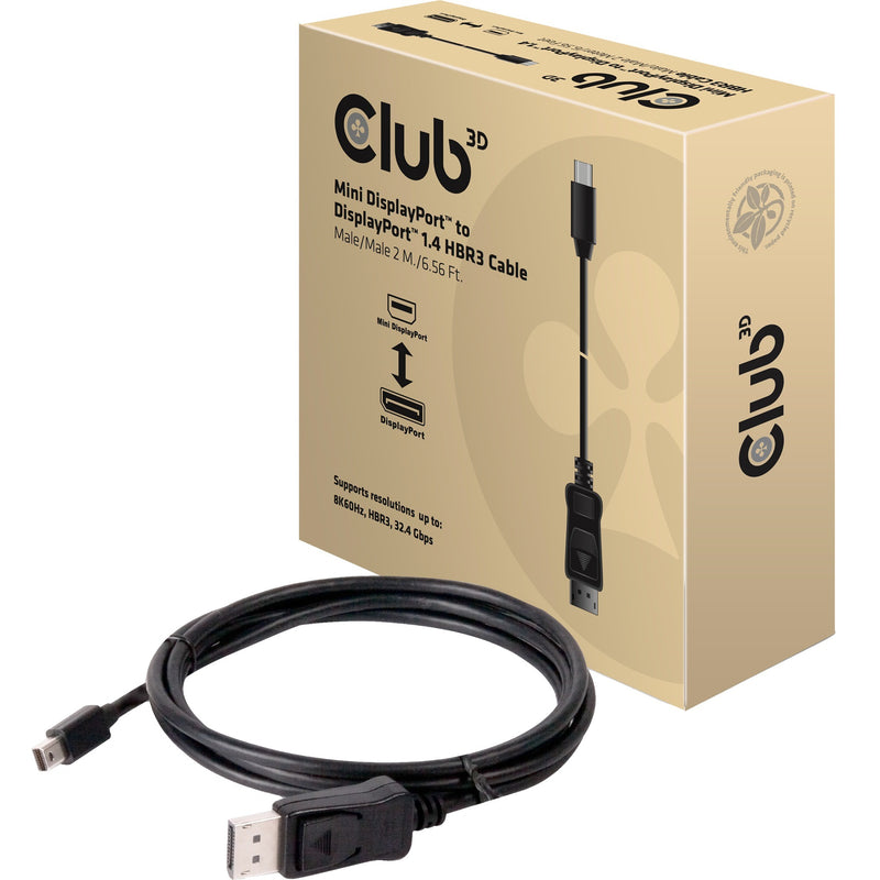 Load image into Gallery viewer, Club 3d mini displayport > displayport 1.4 hbr3 kabel (zwart, 2 meter)
