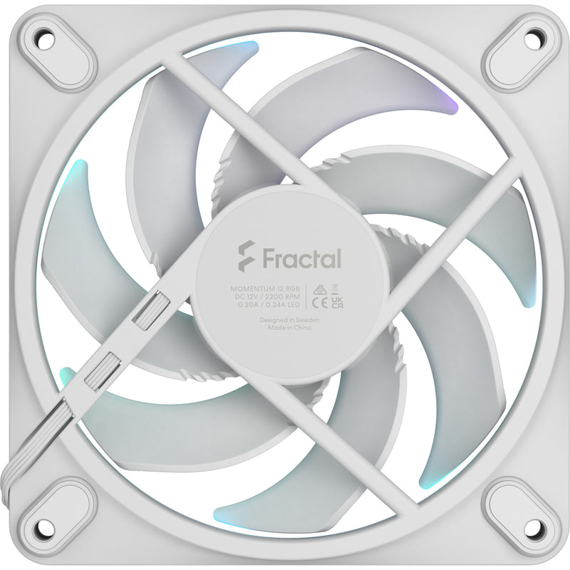 Cargue la imagen en el visor de la galería, Fractal design momentum 12 rgb case fan (wit, 120 x 120 x 25 mm, pwm)