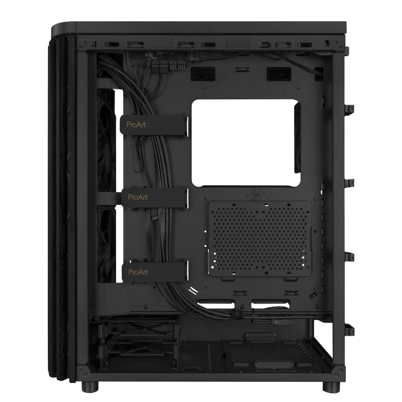 Afbeelding laden in galerijviewer, Asus proart pa401 wood edition - metal panel midi tower behuizing (zwart | 2x usb-a | 1x usb-c)