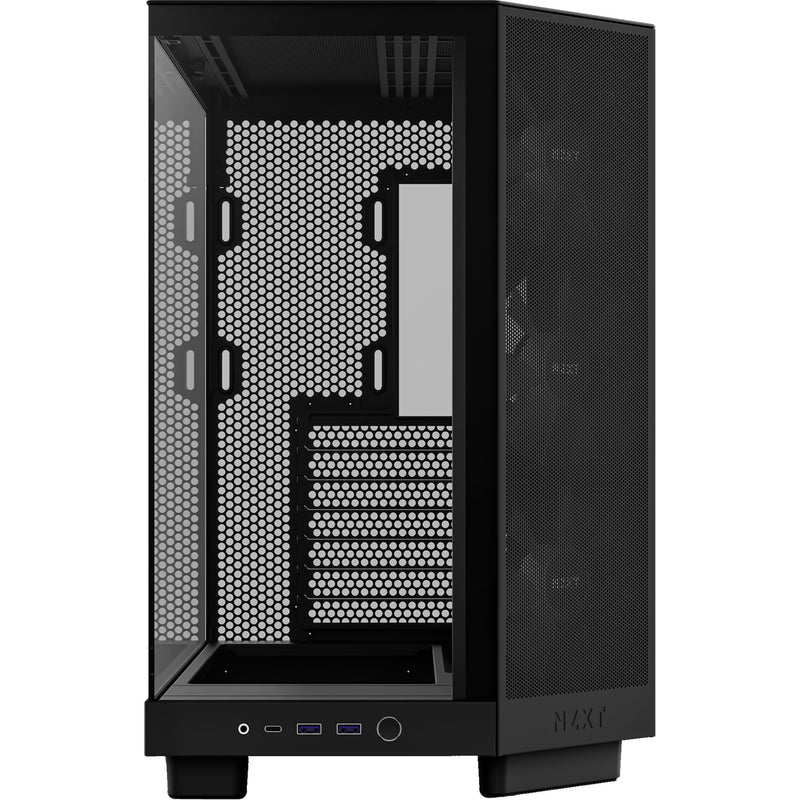 Afbeelding laden in galerijviewer, Nzxt h6 flow rgb midi tower behuizing (zwart | 2x usb-a | 1x usb-c | rgb | tempered glass)