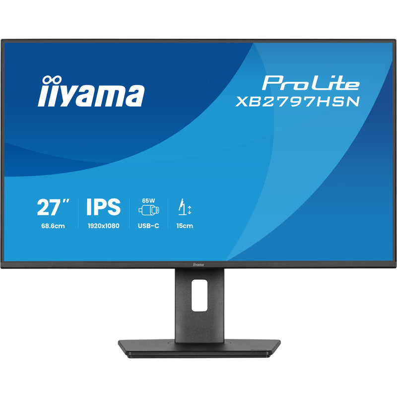 Load image into Gallery viewer, Iiyama prolite xb2797hsn-b1 27 monitor (zwart, 100 hz, hdmi, displayport, usb-c, lan, audio)