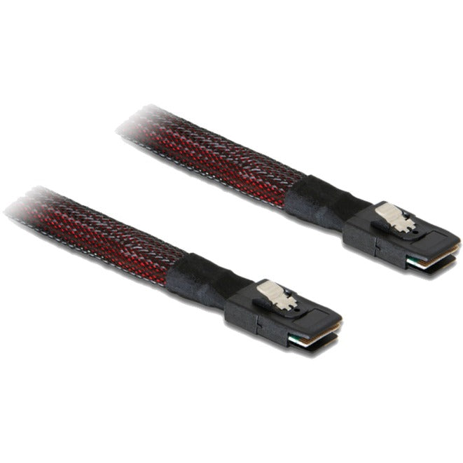 Load image into Gallery viewer, Delock mini sas sff-8087 > mini sas sff-8087 kabel (rood zwart, 0,5 meter)