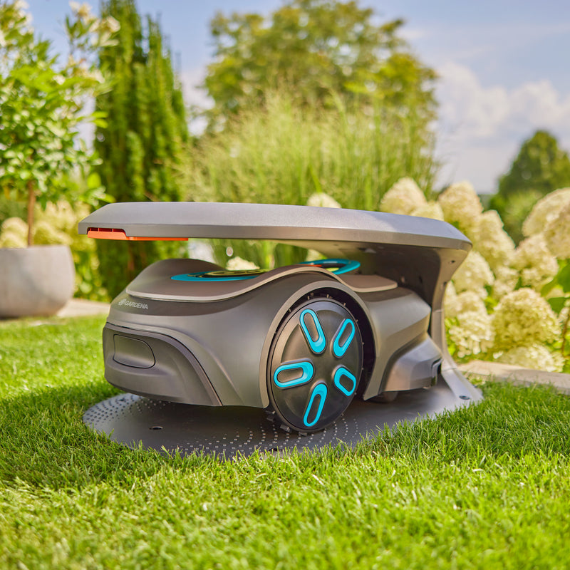 Load image into Gallery viewer, Gardena sileno robotmaaiergarage voor sileno pro max free afdak (grijs oranje)