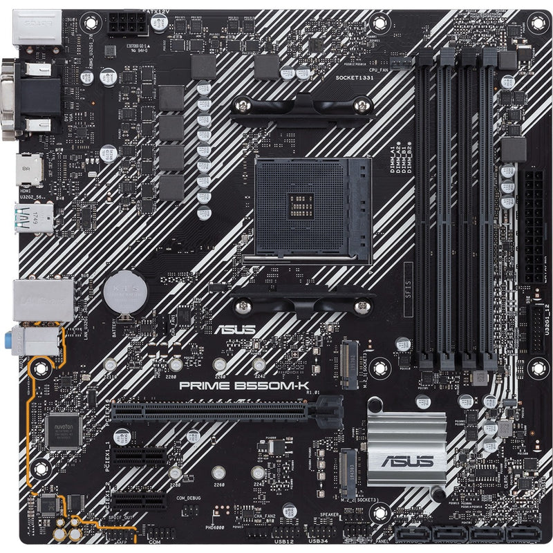 Afbeelding laden in galerijviewer, Asus prime b550m-k socket am4 moederbord (zwart wit, raid, gb-lan, sound, µatx)