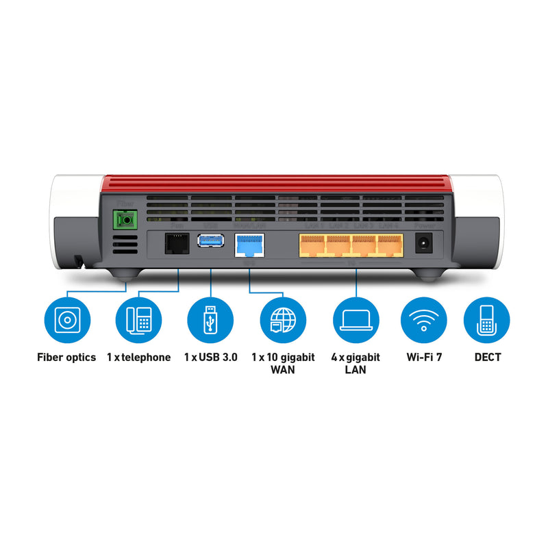 Load image into Gallery viewer, Fritz! box 5690 xgs edition international glasvezel router (wit rood, mesh wi-fi, 10 gbit s)