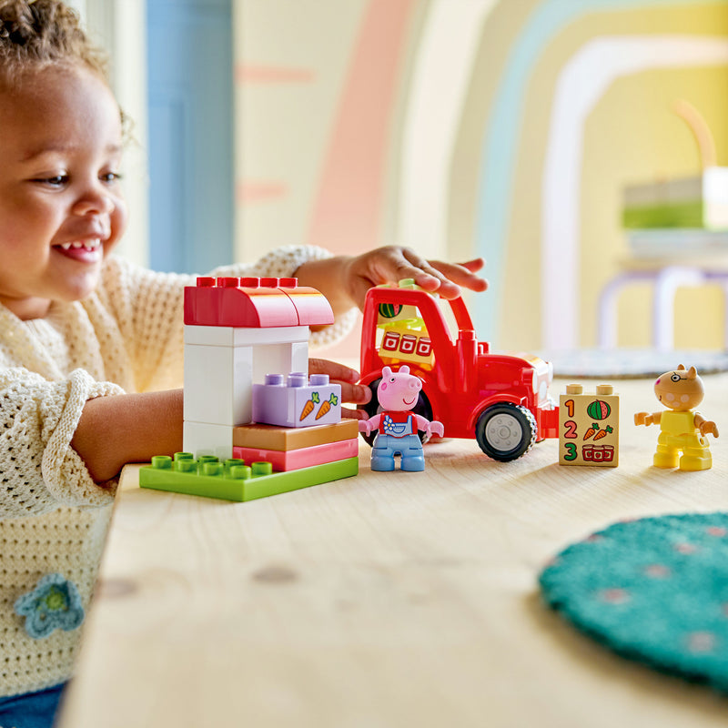 Cargue la imagen en el visor de la galería, Lego duplo peppa big tractor en marktkraam dieren speelgoed voor peuters - 10468