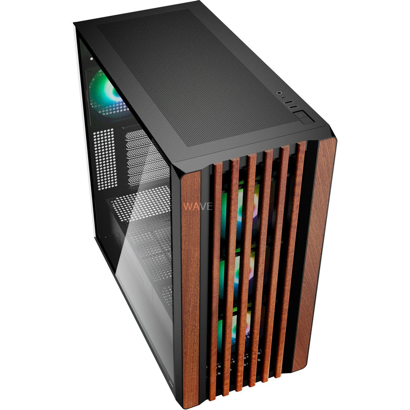 Load image into Gallery viewer, Sharkoon rebel c70g rgb midi tower behuizing (zwart | 2x usb-a | 1x usb-c | rgb | tempered glass)
