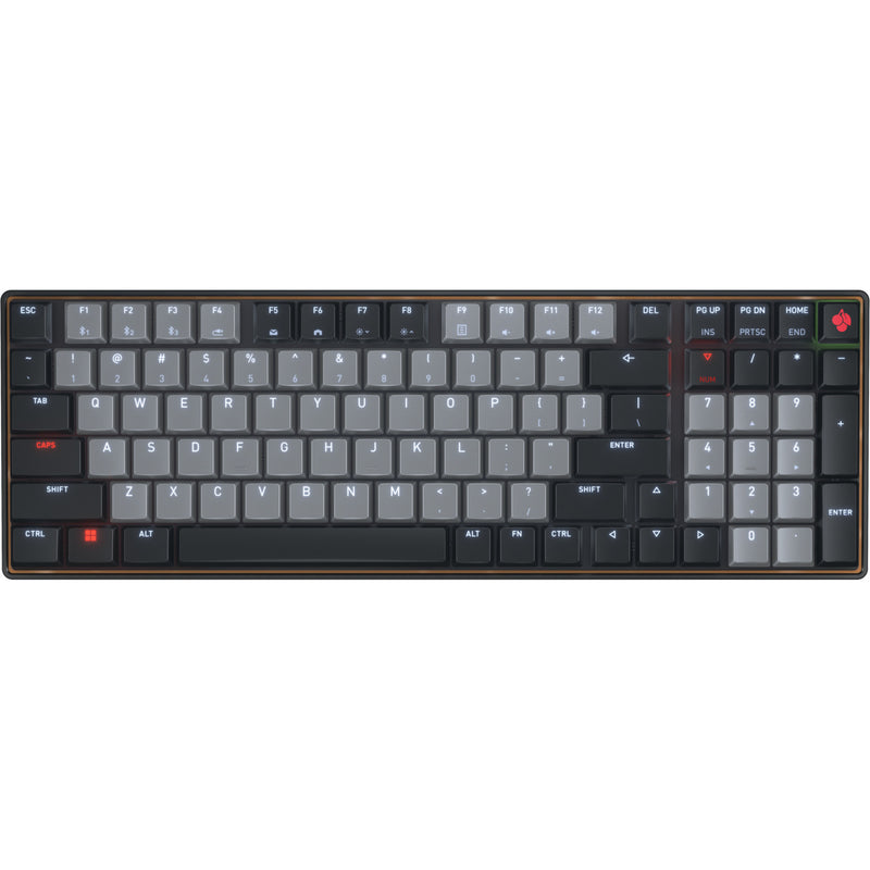 Load image into Gallery viewer, Cherry kw 550 mx lp mechanisch toetsenbord (zwart, us lay-out (qwerty), mx low profile 2.0 ivory, 96%, white leds, pbt keycaps)
