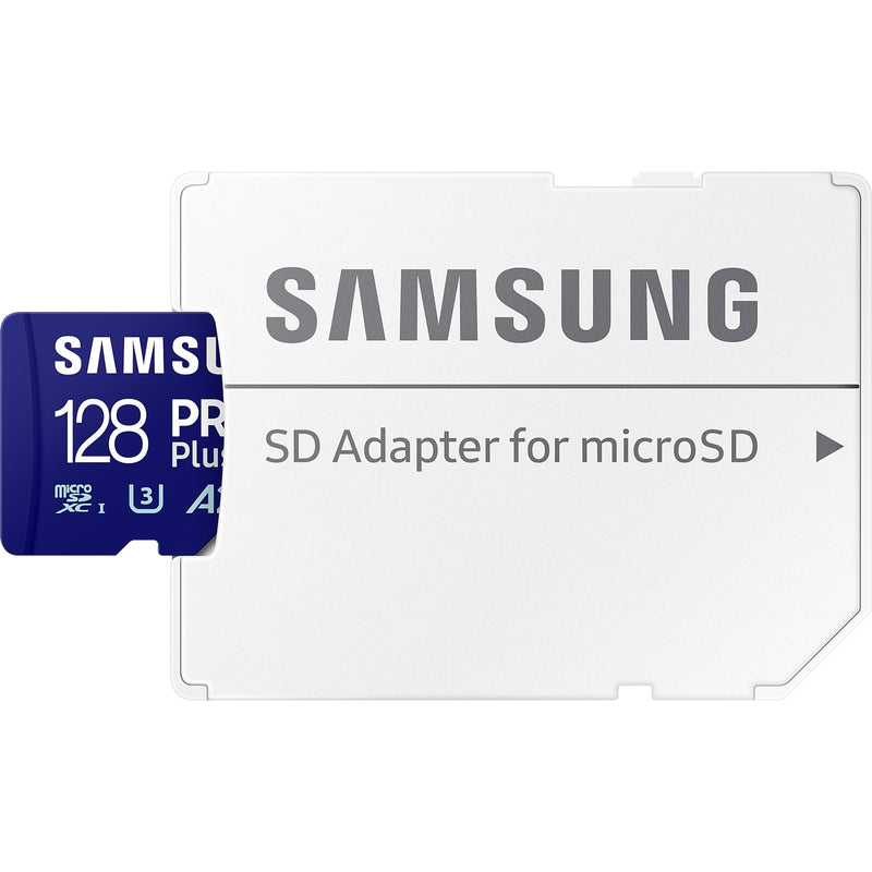 Cargue la imagen en el visor de la galería, Samsung pro plus 128 gb microsdxc (2023) geheugenkaart (blauw, uhs-i u3, class 10, v30, a2)
