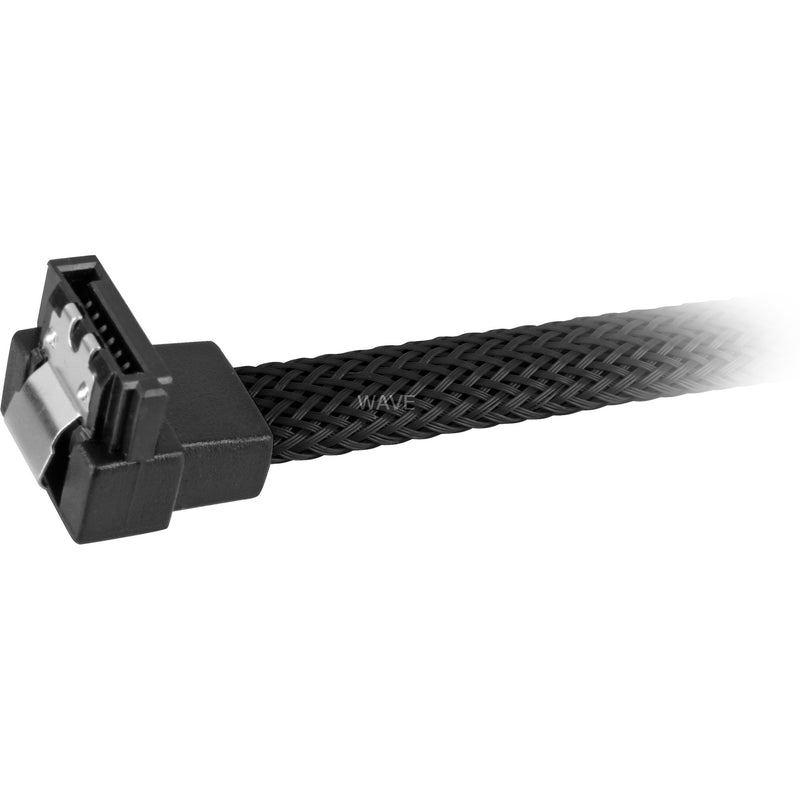 Load image into Gallery viewer, Sharkoon sata iii 90° sleeve kabel (zwart, 0,6 meter)