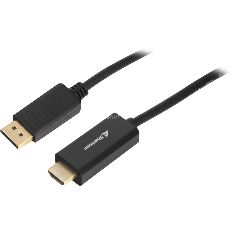 Load image into Gallery viewer, Sharkoon displayport 1.2 > hdmi adapter (zwart, 1 meter, 4k)