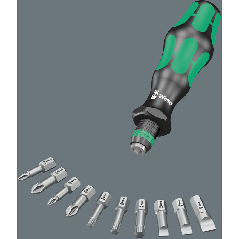 Load image into Gallery viewer, Wera kraftform kompakt 10 bitset (zwart groen, 10-delig)