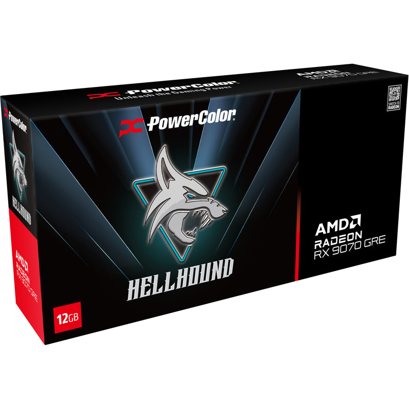 Chargez l'image dans la visionneuse de la galerie, Powercolor radeon rx 9070 gre hellhound 12gb gddr6 grafische kaart (zwart, rdna4, 3x displayport, 1x hdmi 2.1)