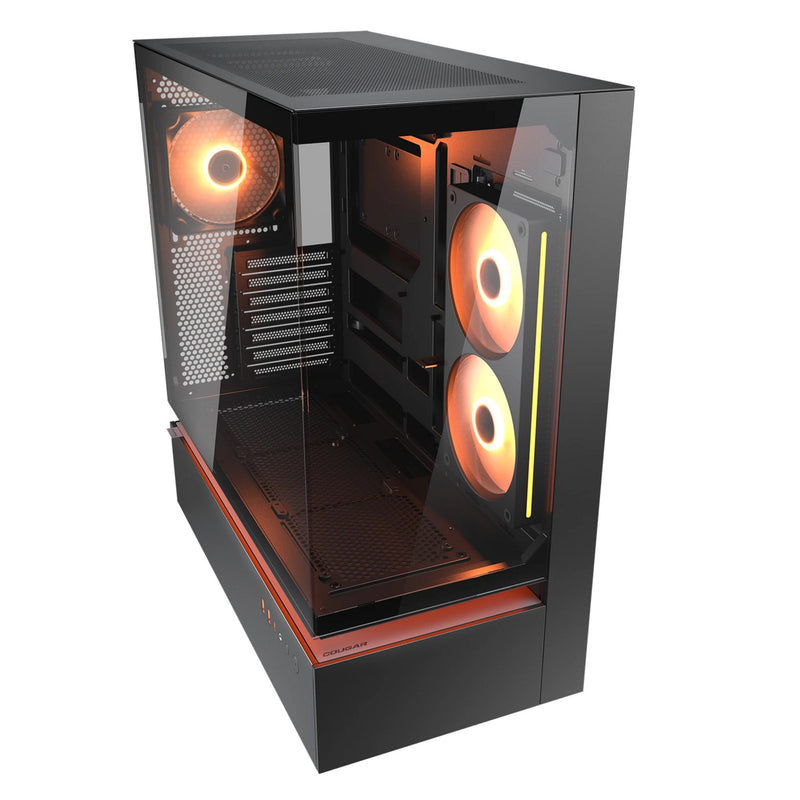 Afbeelding laden in galerijviewer, Cougar cfv235 midi tower behuizing (zwart | 2x usb-a | 1x usb-c | rgb | tempered glass)