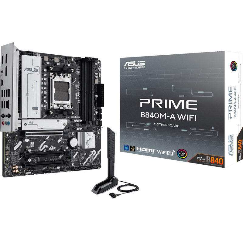 Load image into Gallery viewer, Asus prime b840m-a wifi socket am5 moederbord (2.5 gbe-lan, wi-fi 6e, bt, sound, µatx)