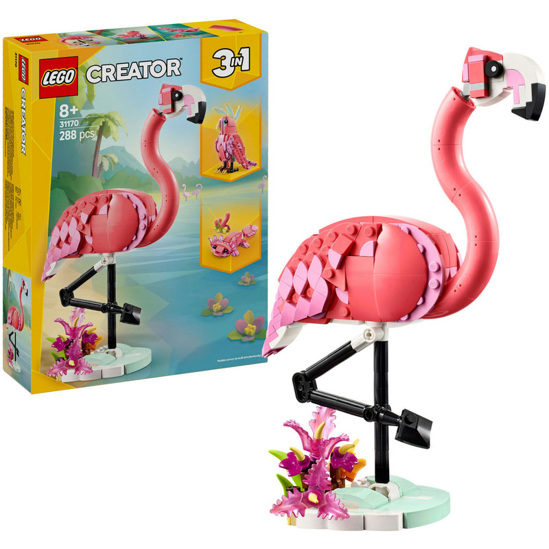 Afbeelding laden in galerijviewer, Lego ® creator 3in1 wilde dieren: roze flamingo set - 31170