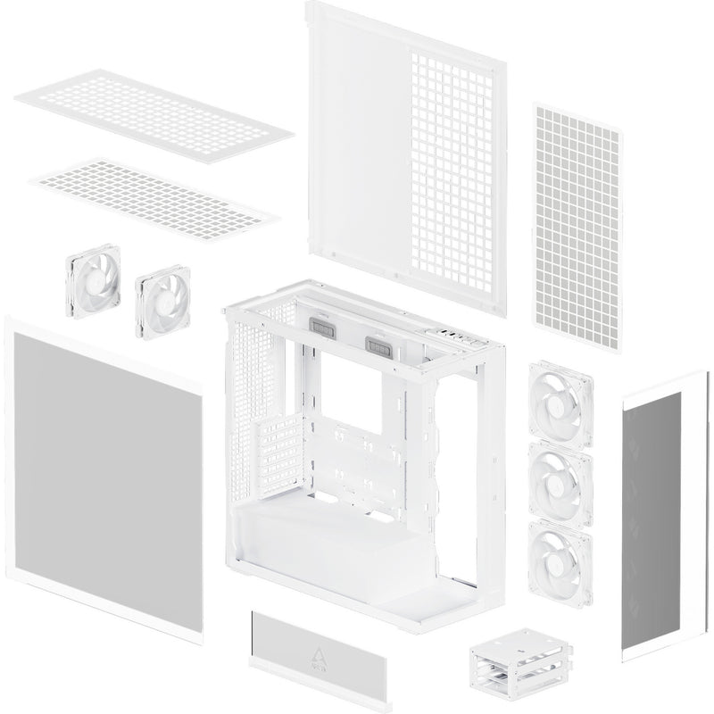 Load image into Gallery viewer, Arctic xtender vg midi tower behuizing (wit | 2x usb-a | 1x usb-c | rgb | tempered glass)