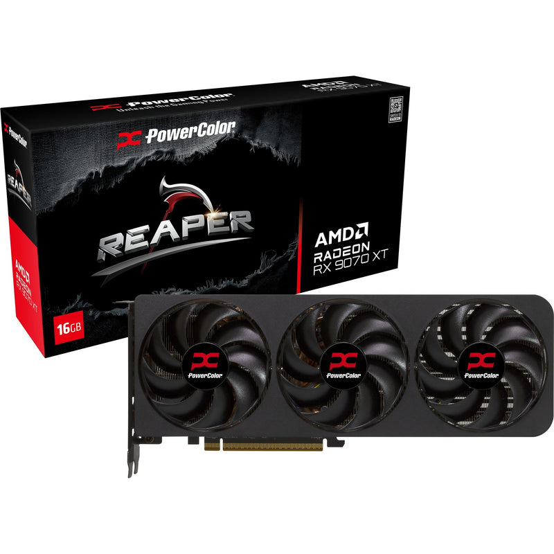 Laden Sie das Bild in Galerie -Viewer, Powercolor radeon rx 9070 xt reaper 16gb gddr6 grafische kaart (zwart, rdna4, gddr6, 3x displayport, 1x hdmi)