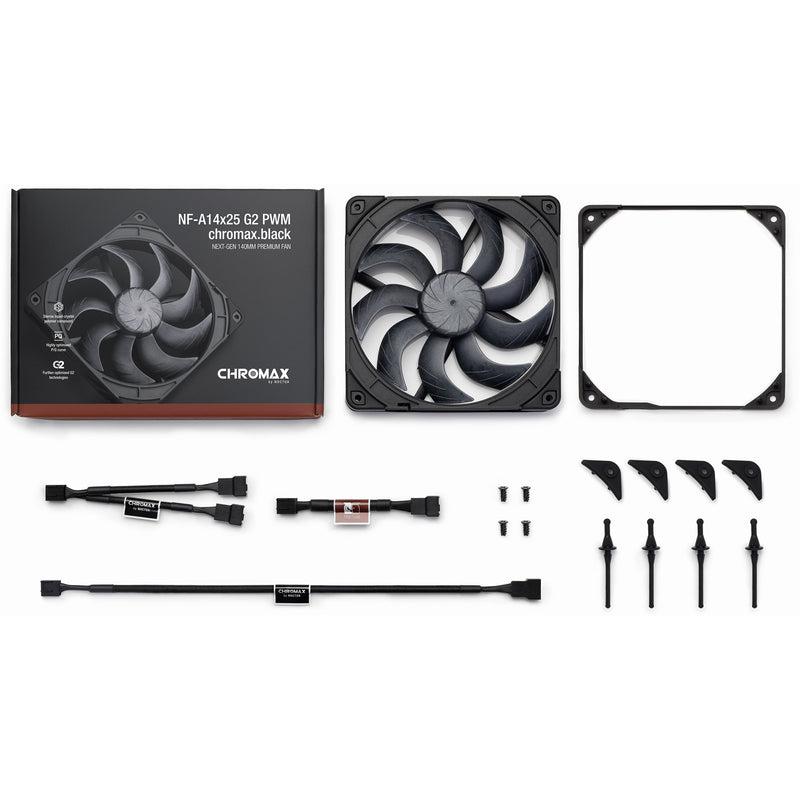 Afbeelding laden in galerijviewer, Noctua nf-a14x25 g2 pwm chromax.black case fan (zwart, 140 x 140 x 25 mm)