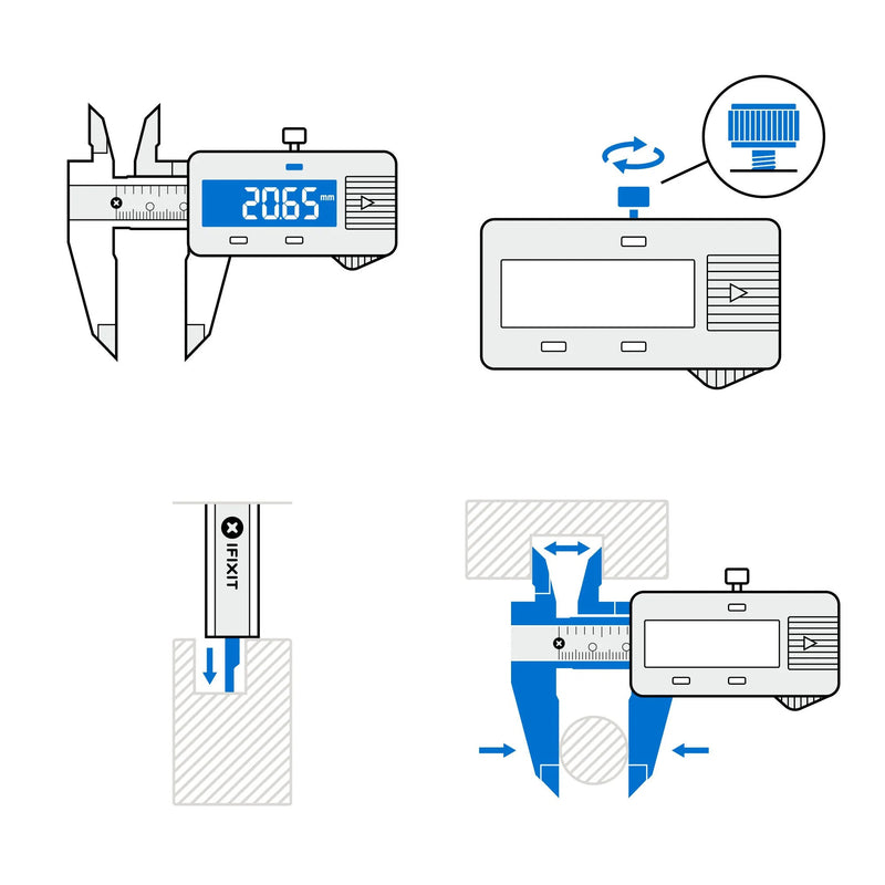 Load image into Gallery viewer, Ifixit digital caliper meetapparaat (zwart)