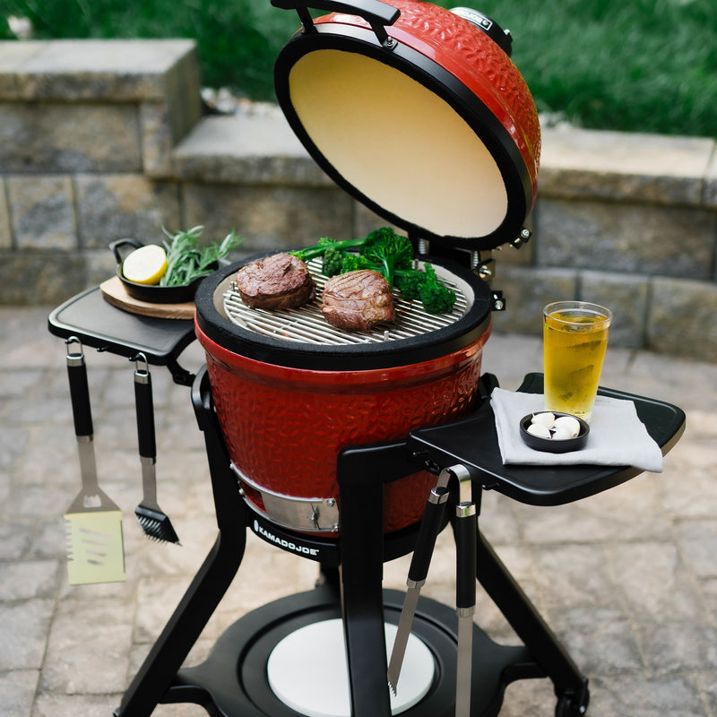 Chargez l'image dans la visionneuse de la galerie, Kamado joe joe jr®-kar met zijtafels barbecuewagen (zwart)