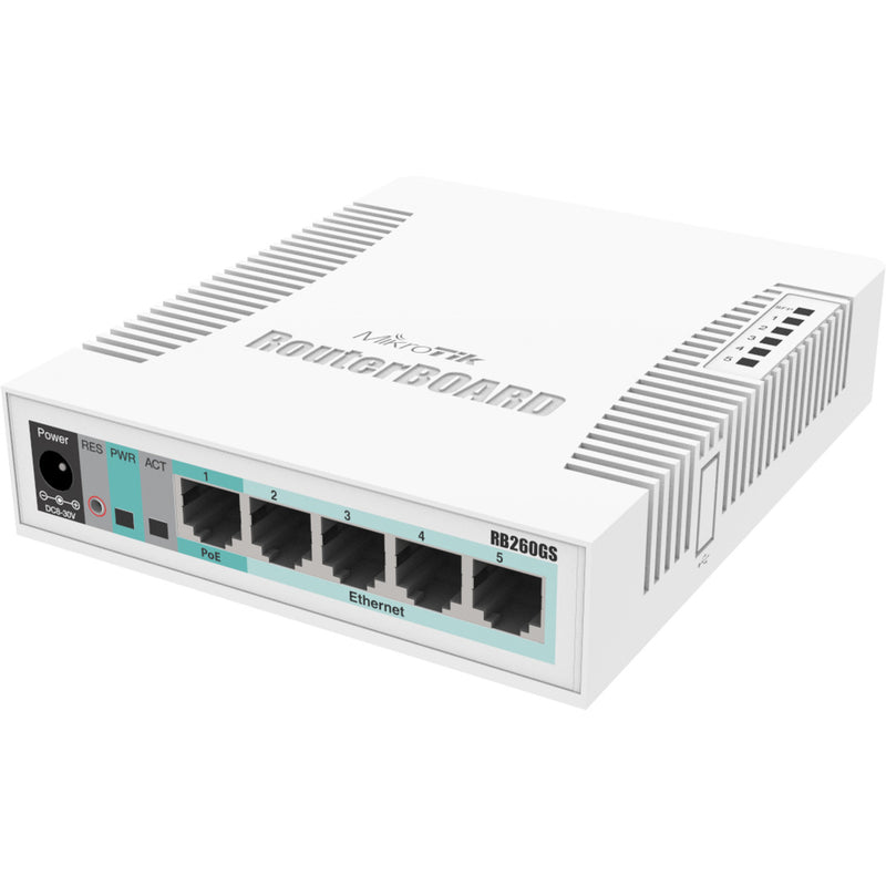 Load image into Gallery viewer, Mikrotik rb260gs smart switch (css106-5g-1s) (wit, poe, sfp)