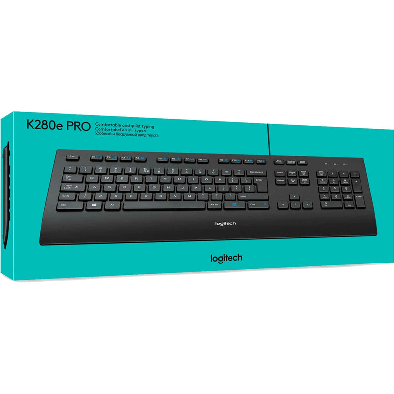 Load image into Gallery viewer, Logitech k280e toetsenbord (zwart, eu lay-out (qwerty), rubberdome)