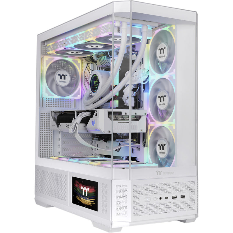 Load image into Gallery viewer, Thermaltake view 370 tg argb snow midi tower behuizing (wit | 2x usb-a | 1x usb-c | rgb | tempered glass)