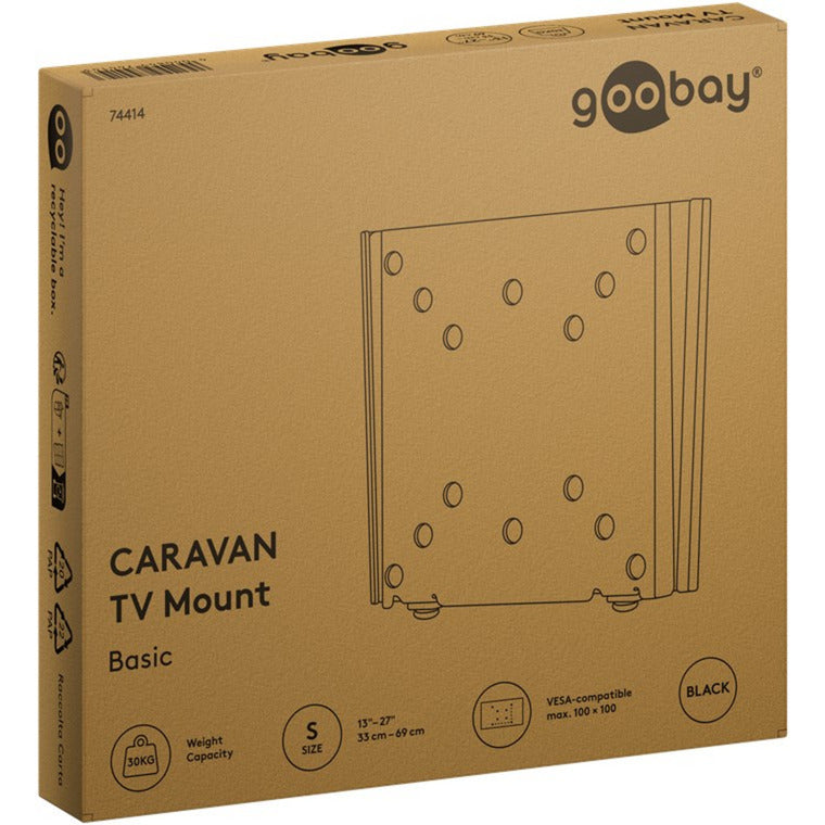 Load image into Gallery viewer, Goobay tv wall mount caravan fixed (s), 13 to 27 inch wandmontage (zwart)