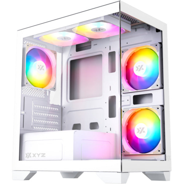Afbeelding laden in galerijviewer, Xyz pc gear titanium view lite midi tower behuizing (wit | 2x usb-a | tempered glass)