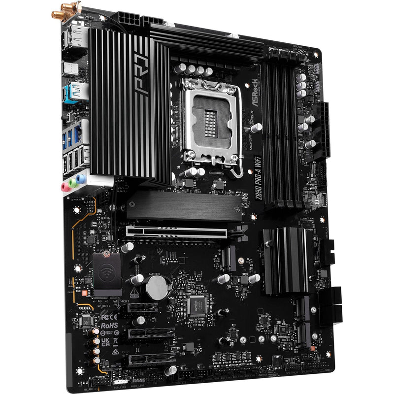 Load image into Gallery viewer, Asrock z890 pro-a wifi socket 1851 moederbord (zwart, raid, 2.5gb-lan, wi-fi 6e, bt, sound, atx)