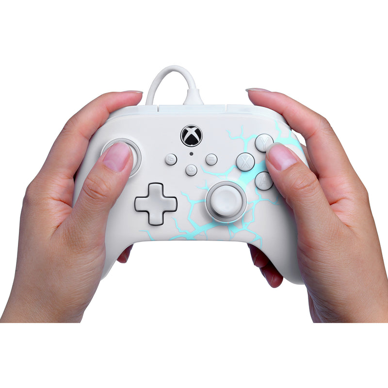 Afbeelding laden in galerijviewer, Powera advantage controller met kabel voor de xbox series x|s - poolijs (wit blauw, xbox series x|s, xbox one, pc)
