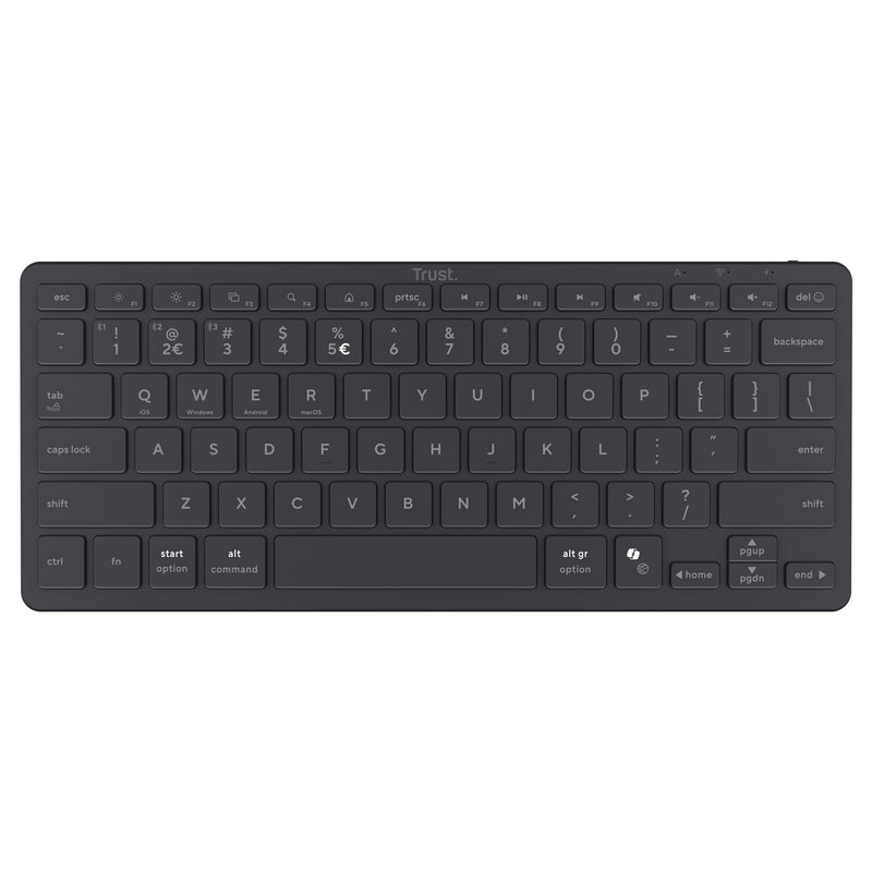 Load image into Gallery viewer, Trust nado ii bluetooth-toetsenbord (zwart, us lay-out (qwerty), scissor switches, 80% (tkl), bluetooth)