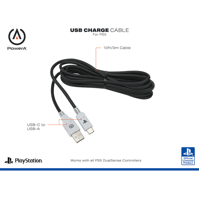 ギャラリービューアに画像をロードする, Powera usb-c-kabel voor playstation 5 (zwart wit, 3 meter)