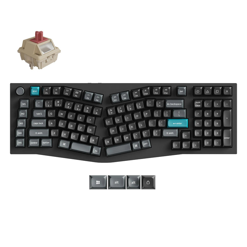 Load image into Gallery viewer, Keychron q13 ultra-m1 8k wireless custom mechanical keyboard (zwart, us lay-out (qwerty), silk pom red, 96%, rgb, hot swap, 8k, 2.4 ghz | bluetooth 5.2 | usb-c)