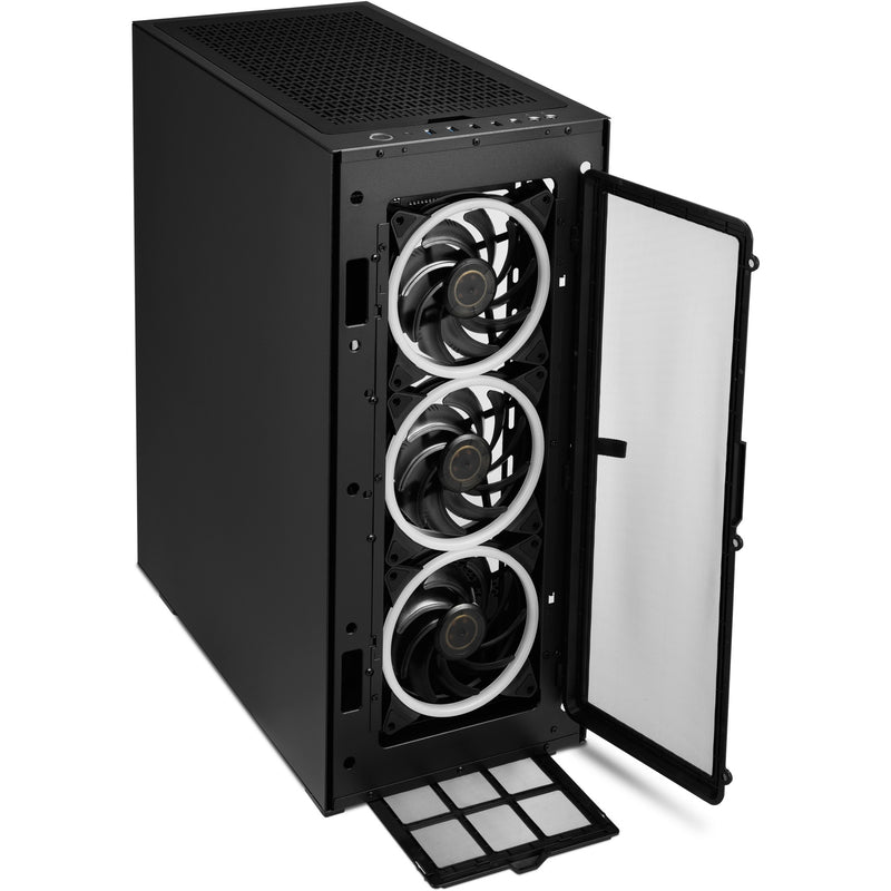 Load image into Gallery viewer, Sharkoon rev300 midi tower behuizing (zwart | 4x usb-a | 1x usb-c | rgb | tempered glass)