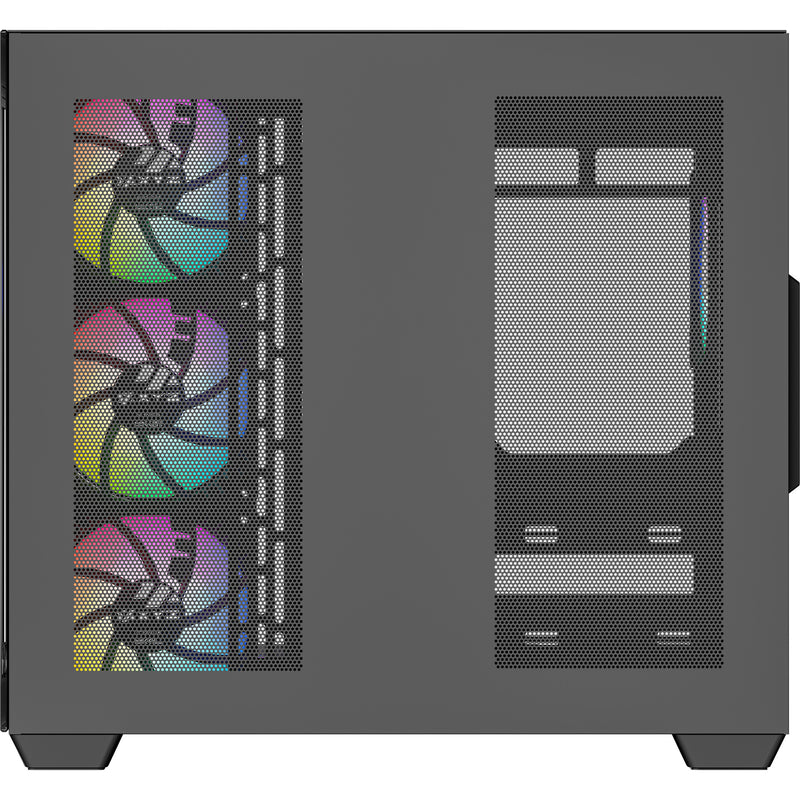 Cargue la imagen en el visor de la galería, Xyz pc gear tesseract x midi tower behuizing (zwart | 2x usb-a | 1x usb-c | tempered glass)