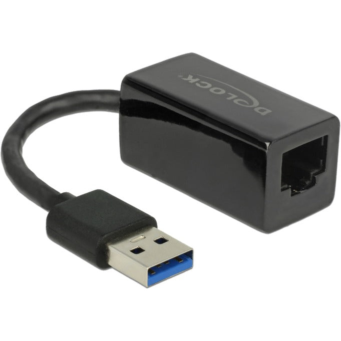 Load image into Gallery viewer, Delock superspeed usb-a (usb 3.1 gen 1) male > gigabit lan 10 100 1000 mbps compact adapter (zwart, 12,7 centimeter)