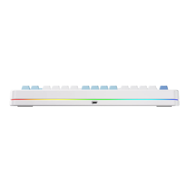 Cargue la imagen en el visor de la galería, Mchose x75 v2 blue icy creamsicle custom mechanical keyboard (wit, us lay-out (qwerty), kailh box icy creamsicle, 75%, rgb, hot swap, double-shot pbt, draadloos | bluetooth | usb-c)