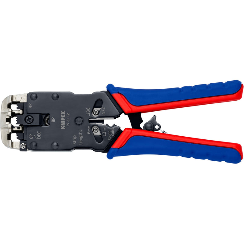Load image into Gallery viewer, Knipex krimptang 97 51 12 sb (blauw rood, rj-10, rj-11 12 en rj-45)