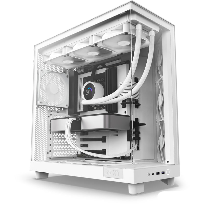 Load image into Gallery viewer, Nzxt h6 flow midi tower behuizing (wit | 2x usb-a | 1x usb-c | tempered glass)
