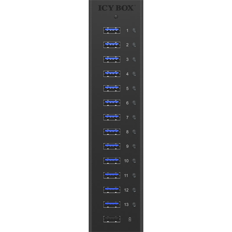 Afbeelding laden in galerijviewer, Icy box ib-ac6113 usb-hub (zwart, 13x usb 3.0, 1x usb oplaadpoort)