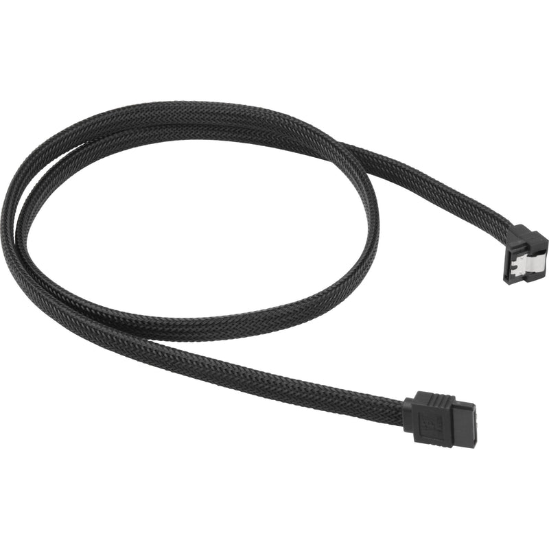 Load image into Gallery viewer, Sharkoon sata iii 90° sleeve kabel (zwart, 0,75 meter)