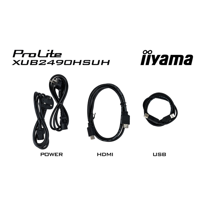 Load image into Gallery viewer, Iiyama prolite xub2490hsuh-b2 23.8 monitor (zwart, hdmi, displayport, 3x usb-a)