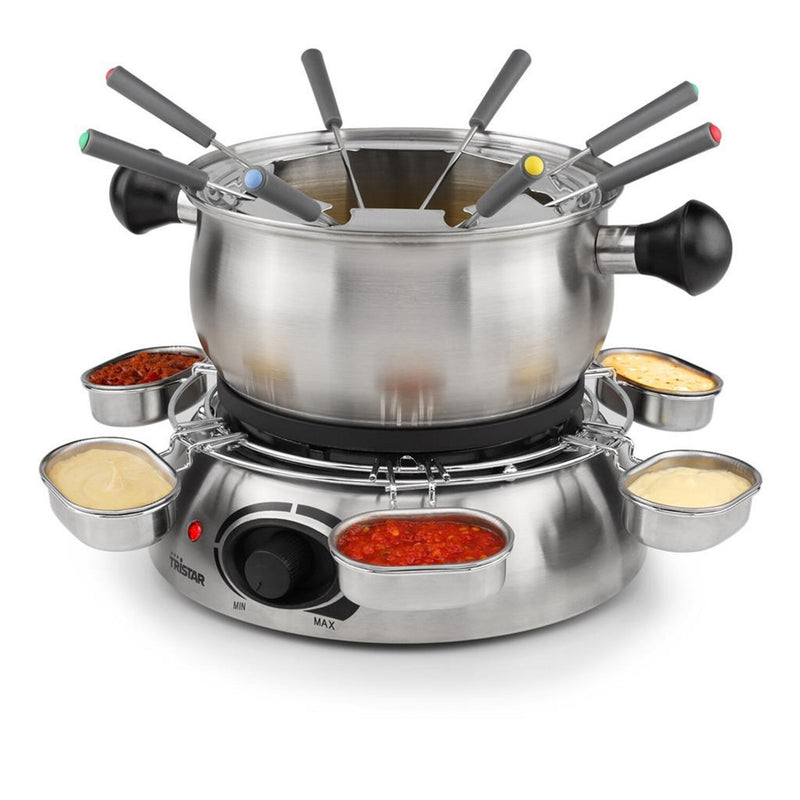 Load image into Gallery viewer, Tristar fo-1100 fondue (roestvrij staal, 8 personen, 1300 w, geschikt voor olie, chocolade en kaas)
