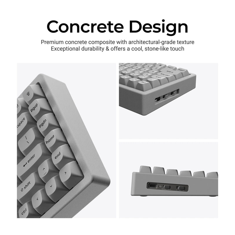 ギャラリービューアに画像をロードする, Keychron k2 he-f1c concrete edition rgb mechanisch toetsenbord (zwart, us lay-out (qwerty), gateron double-rail magnetic nebula, 75%, rgb leds, osa double-shot pbt, hot swap, 2.4ghz | bluetooth 5.2 | usb-c)